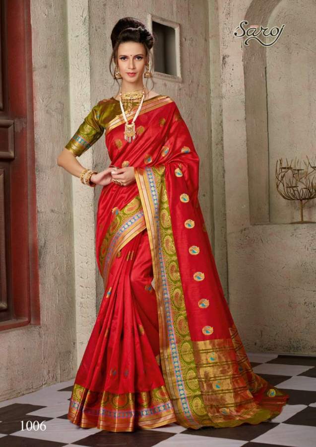 Saroj Alakhnanda Festive Wear Cotton Silk Saree Collection